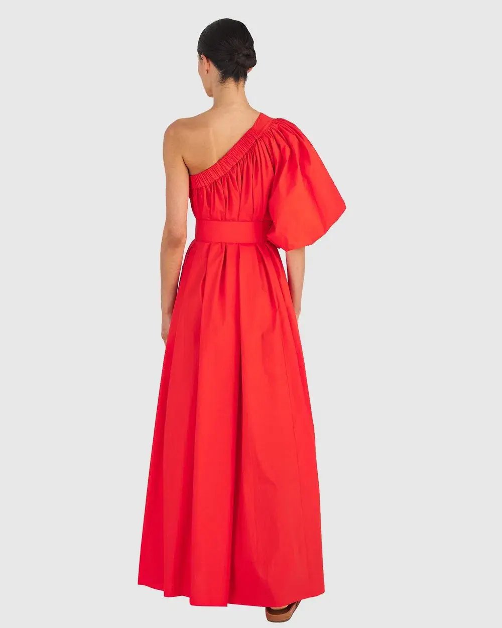The Oroton One Shoulder Dress in True Red Size 8 photo 3