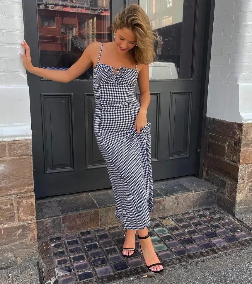Kookai Alora Gingham Day Dress Size AU 12 photo 3