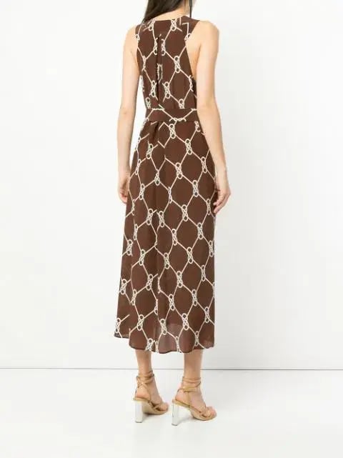 Manning Cartell Figure 8 Midi Dress Brown Print Size 12 photo 2
