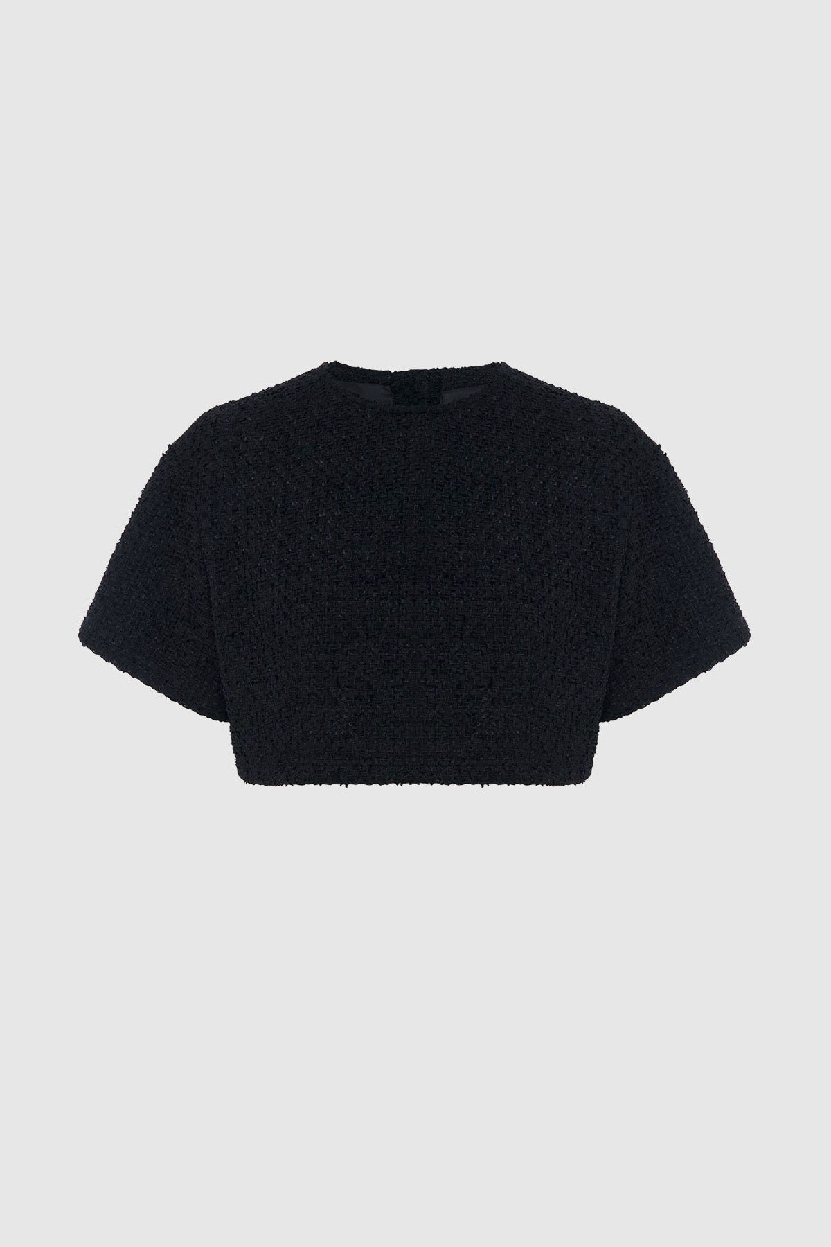 LEO LIN INDIE TWEED SLEEVE TOP - EBONY photo 5
