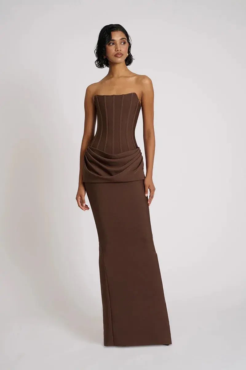 Eliya The Label Hilda Gown Chocolate Size 10 photo 3