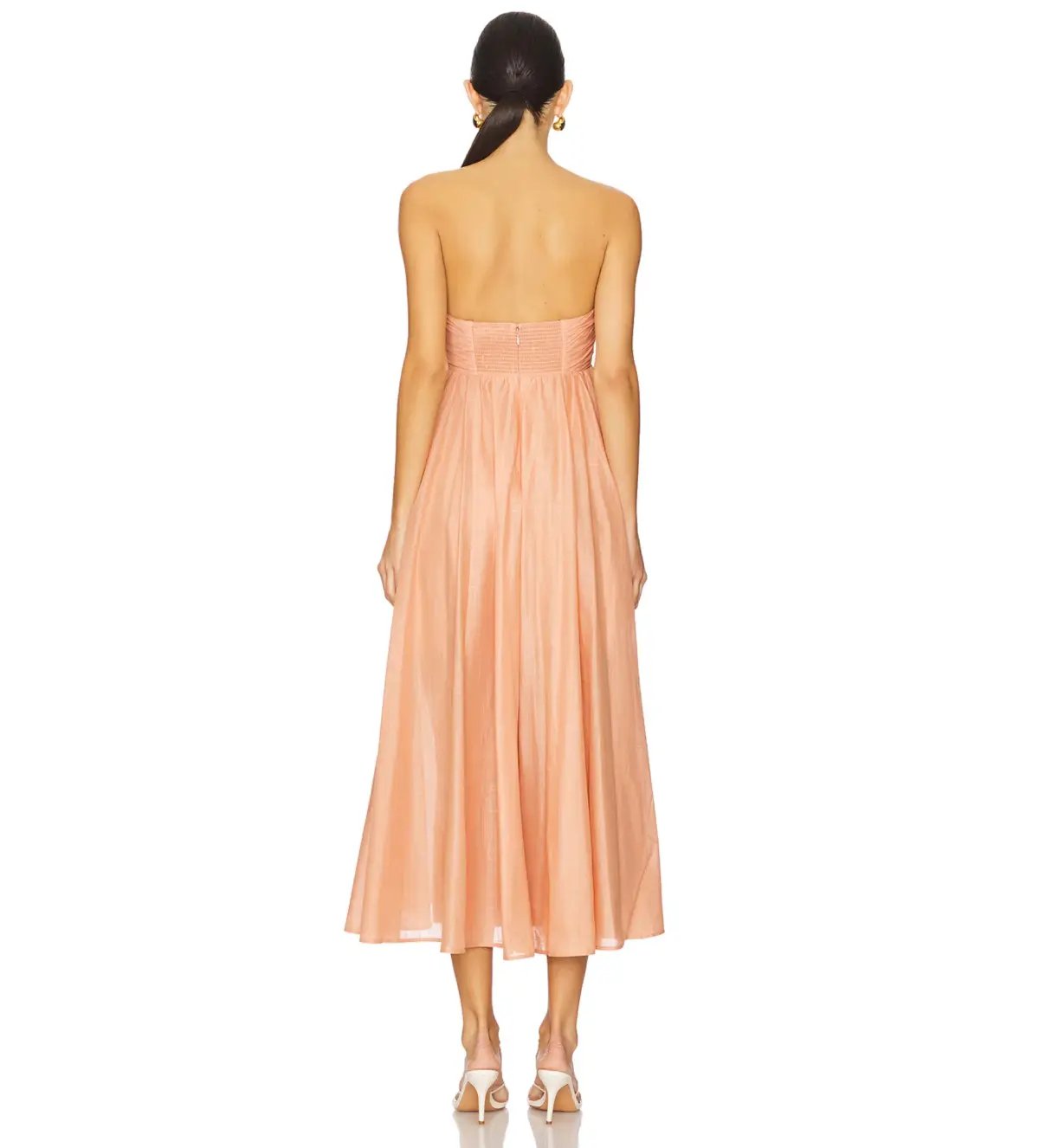 Zimmermann Acacia Ruffle Tan Maxi Dress Size AU 10 photo 3