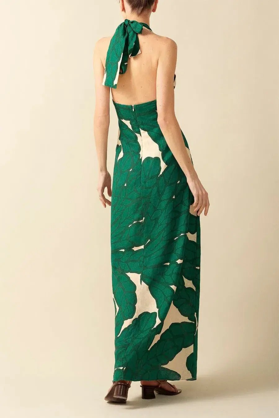 Eugenia Fernandez Almendro Dress Green Print Size 8 photo 2