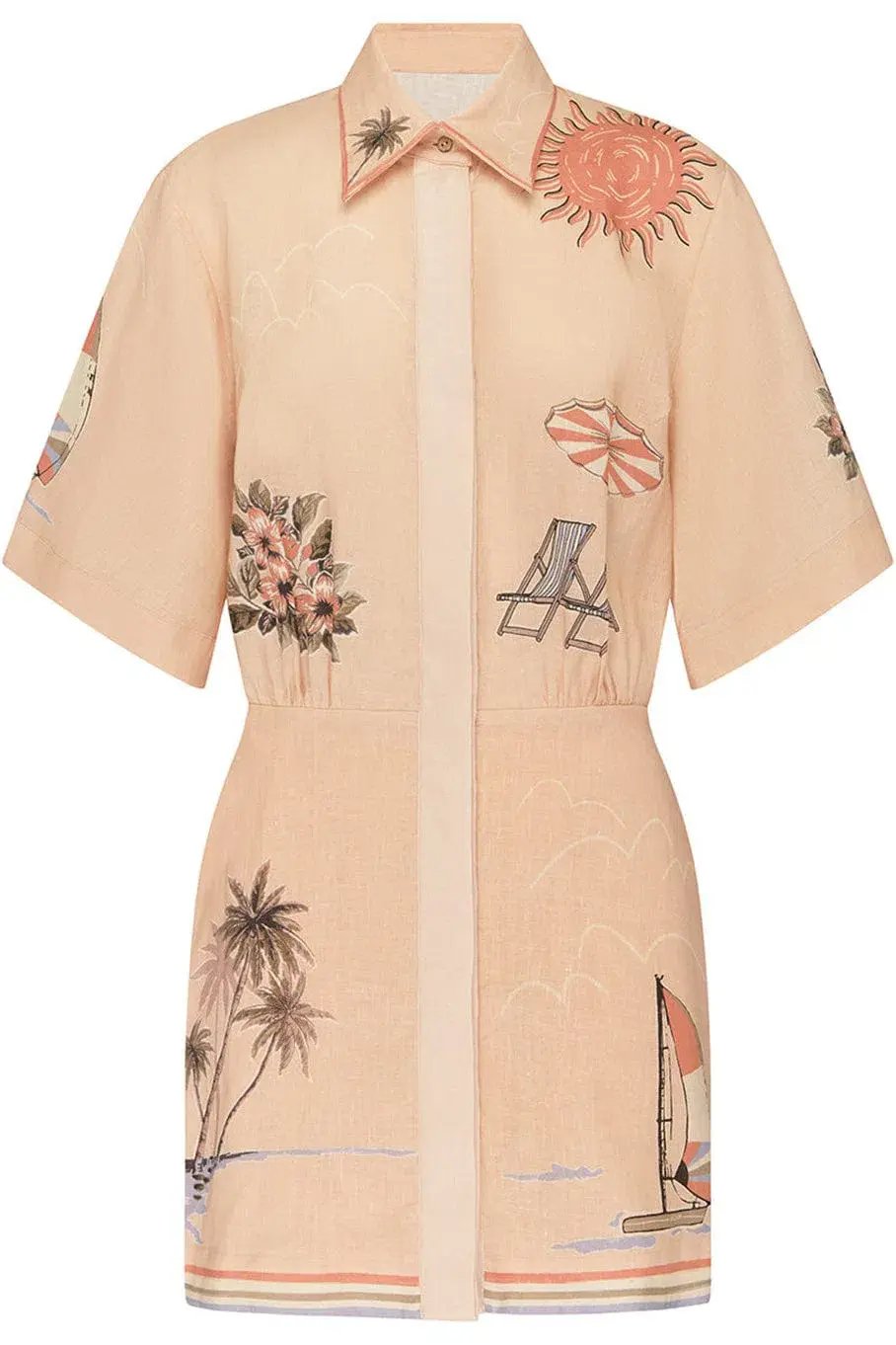 Alemais Marina Mini Shirtdress Print Size 14 photo 5
