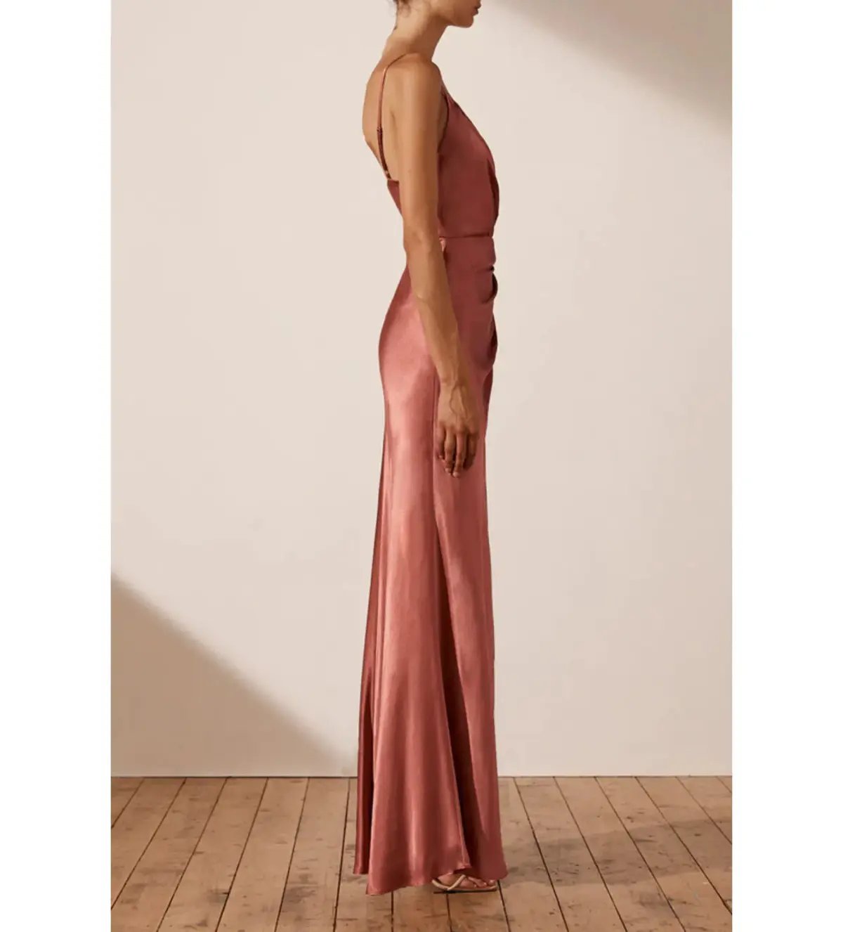 Shona Joy La Lune Cross Draped Maxi Dress Terracotta Size 10 photo 3