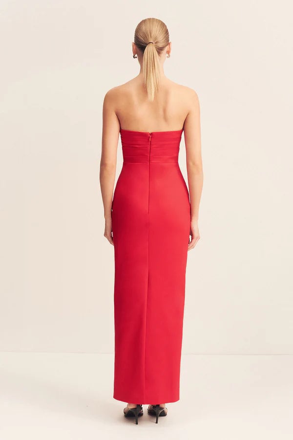 Shona Joy Lani Strapless Draped Maxi Dress - Chilli photo 2