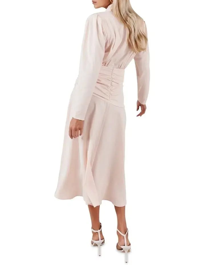 MISHA Simona Midi Dress Blush Size 8/S photo 2