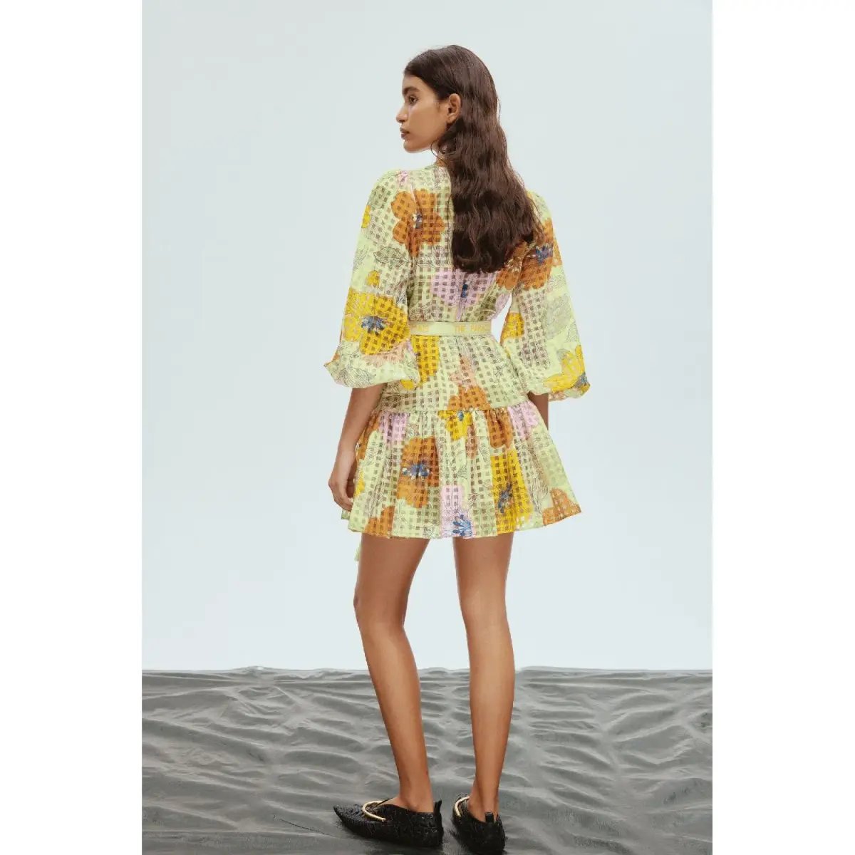 Alemais Agalia Mini Dress Floral Size 6 photo 3