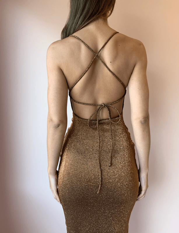 Bec & Bridge Bronze Baby Midi Dress Brown Size 8 photo 5