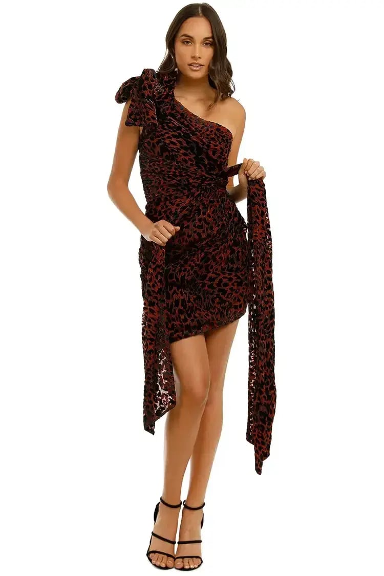 MISHA Moxie Mini Dress Red Leopard Size 6/XS photo 4