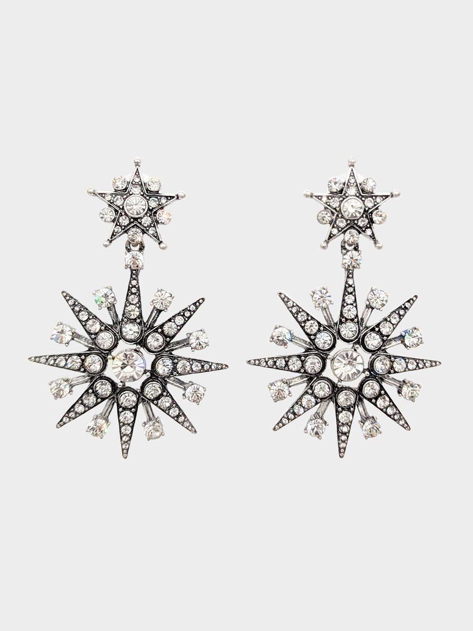 Oscar De La Renta Star Earrings Silver photo 3