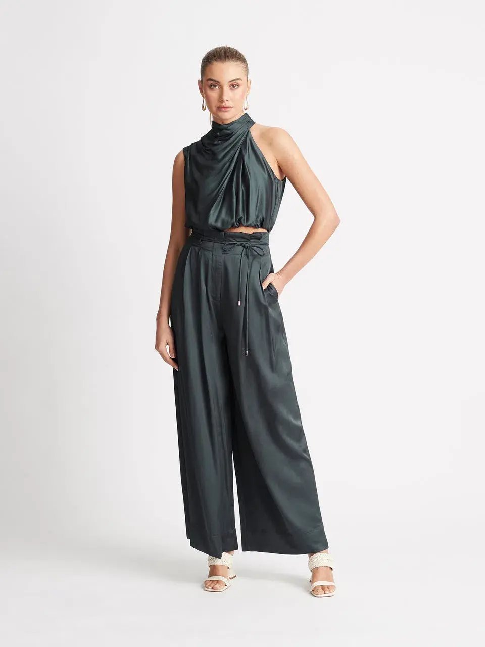 Sheike Gracie Top and High Waist Pants Set Grey Size 10 photo 2