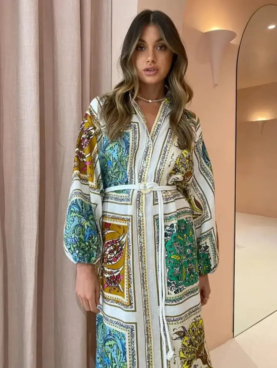 Alemais Delphine Midi Shirtdress Multi Size 12 photo 2