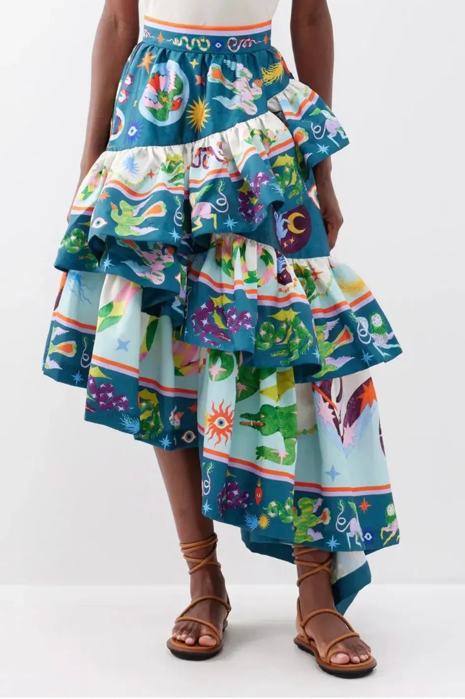 Alemais Guardian Tiered Ruffled Skirt Multi Size 16 photo 2