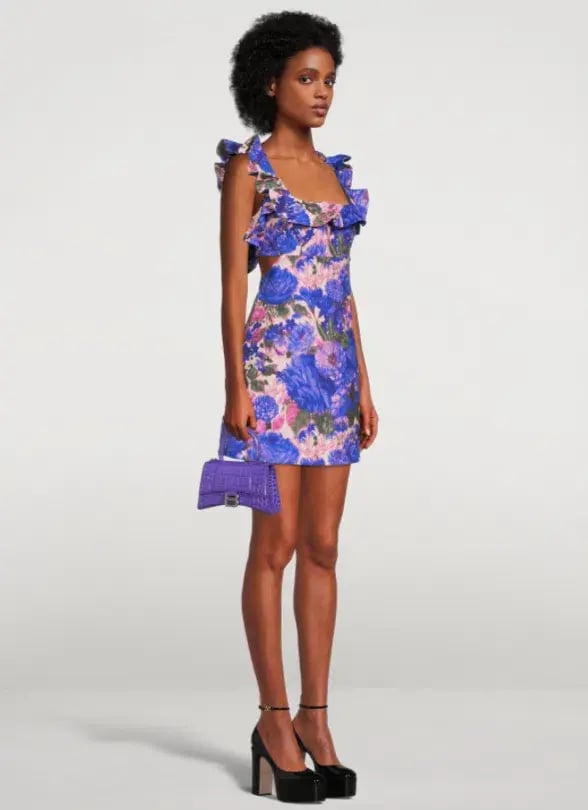 Zimmerman High Tide Mini Dress Purple Ikat Floral Size 0 / Au 8 photo 3