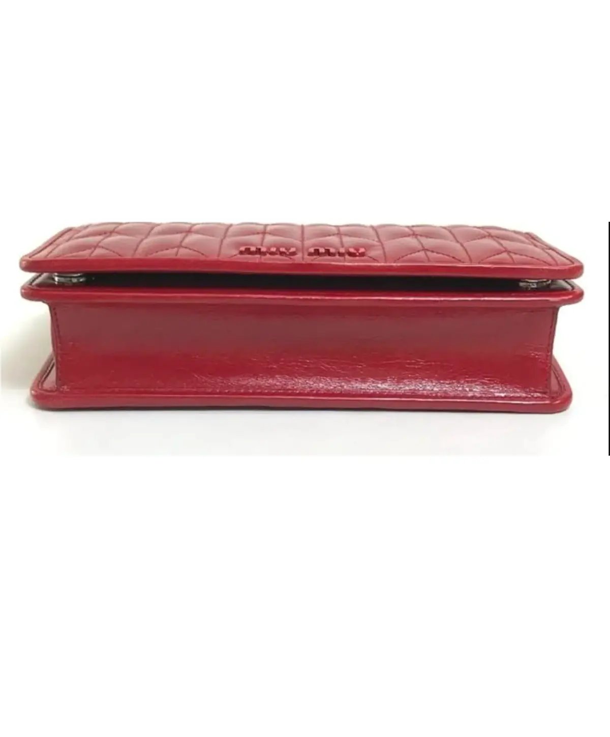 Miu Miu Matelasse Flap Clutch with removable strap Red photo 3
