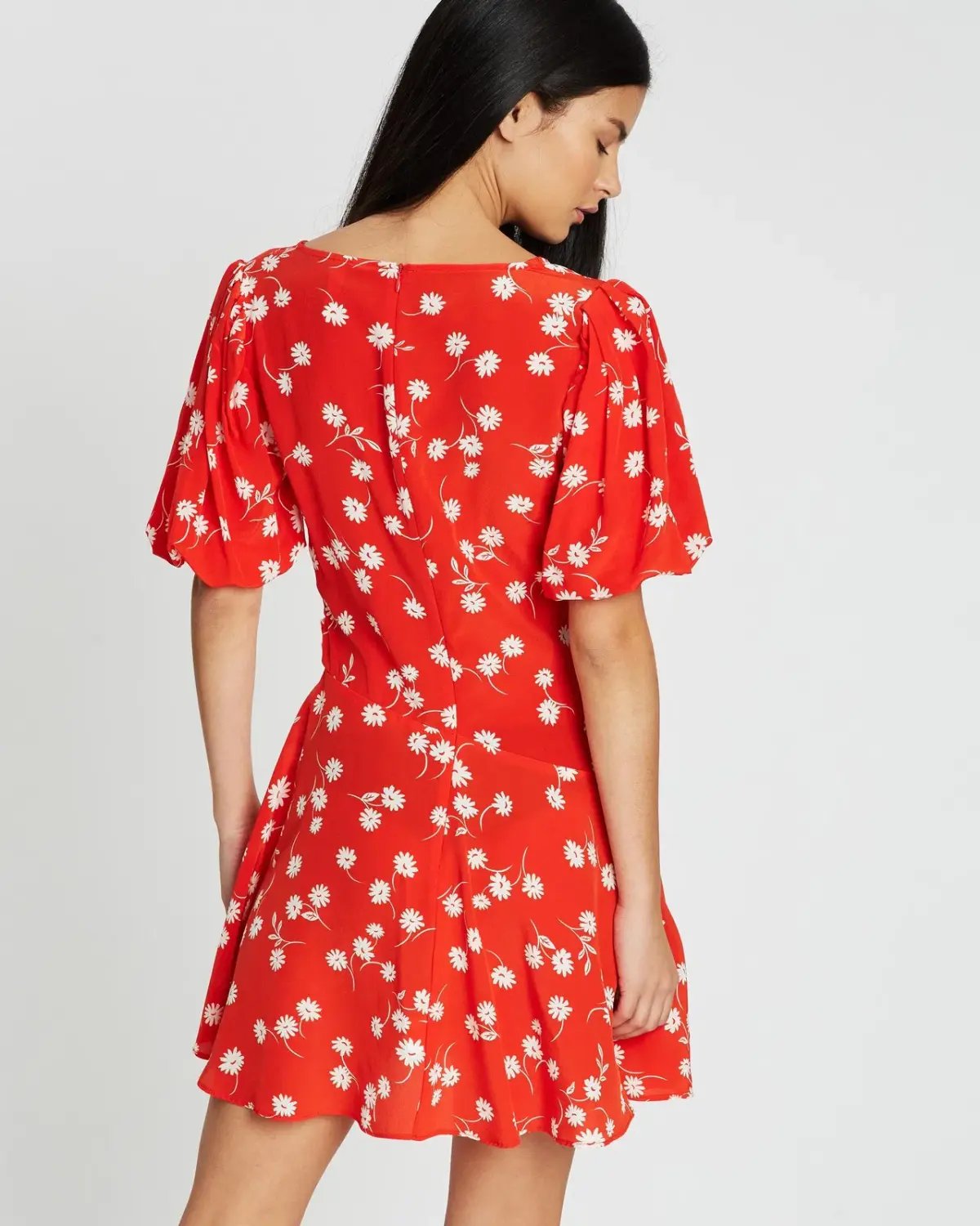 Bec & Bridge Wrap Daisy Mini Dress Red Floral Size 12 photo 2