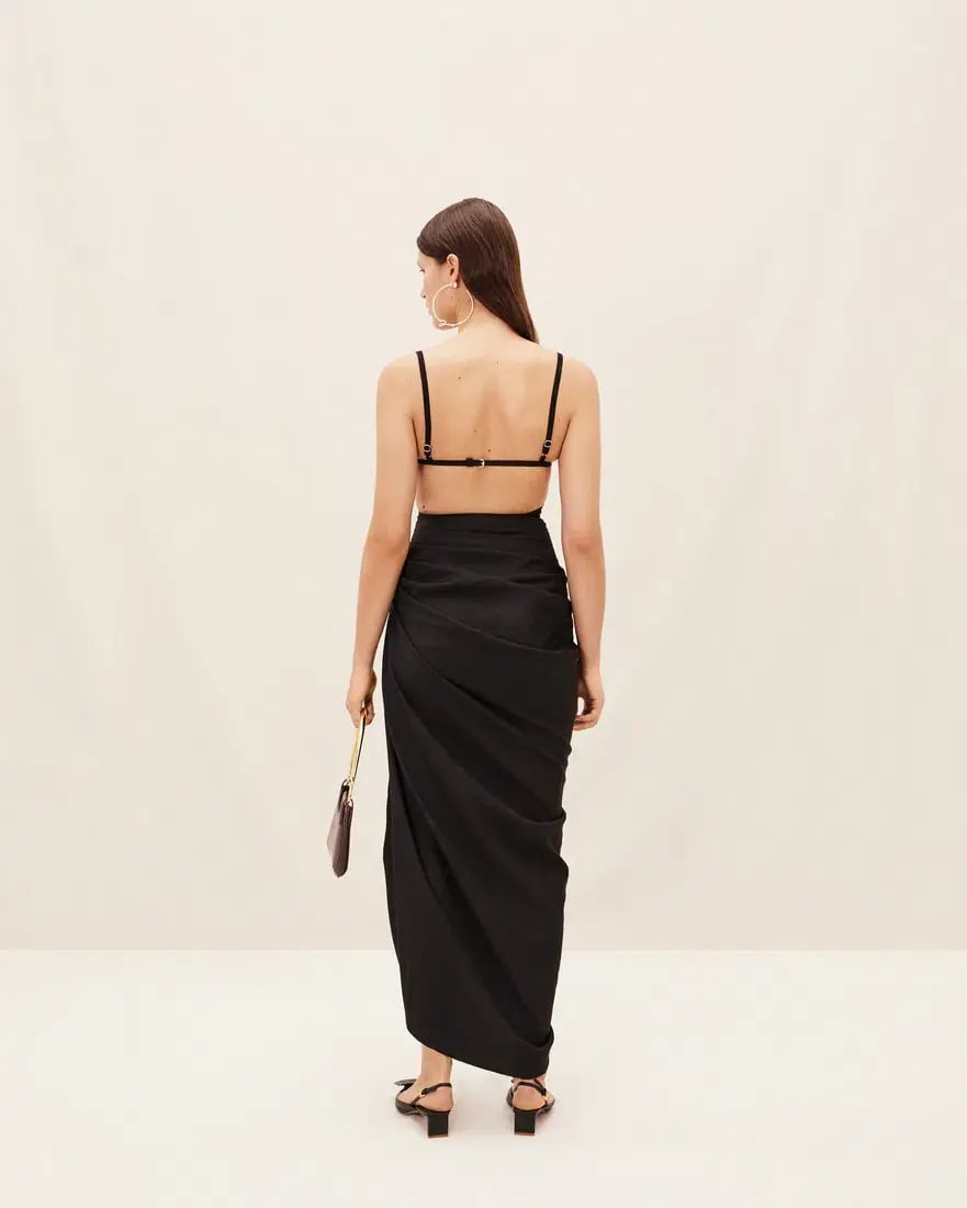 Jacquemus La Robe Saudade Asymmetrical Dress in Black Size 10 photo 3