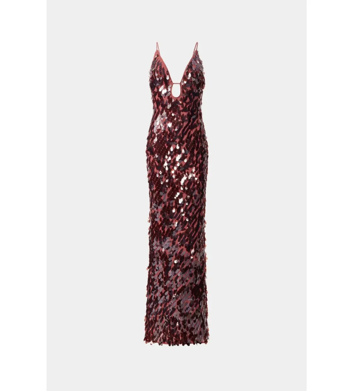 MISHA Sapphire Sequin Maxi Dress Brown Size 4/XXS photo 3