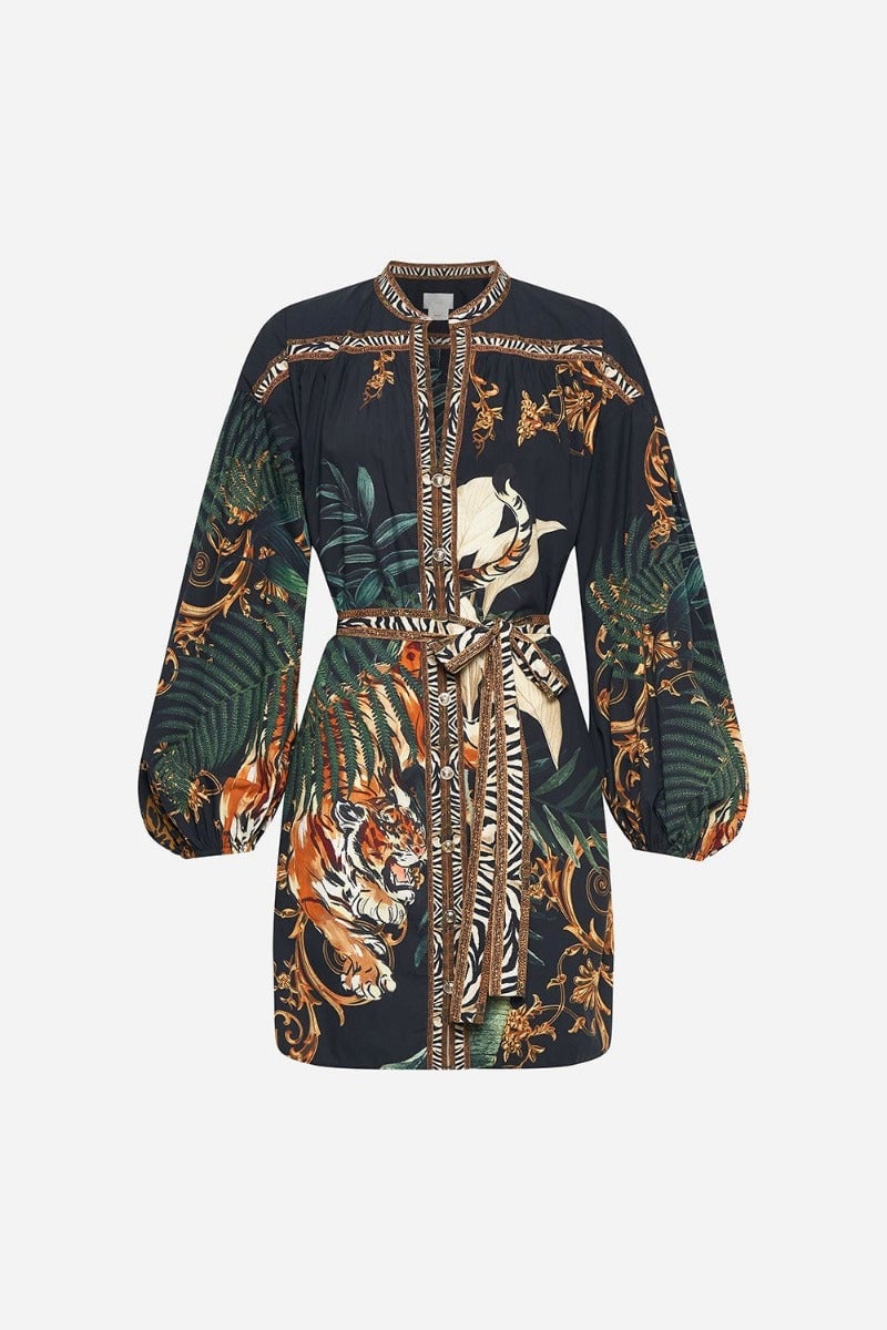 Camilla Easy Tiger Blouson Sleeve Shirt Dress with Cut-Out Detail photo 2