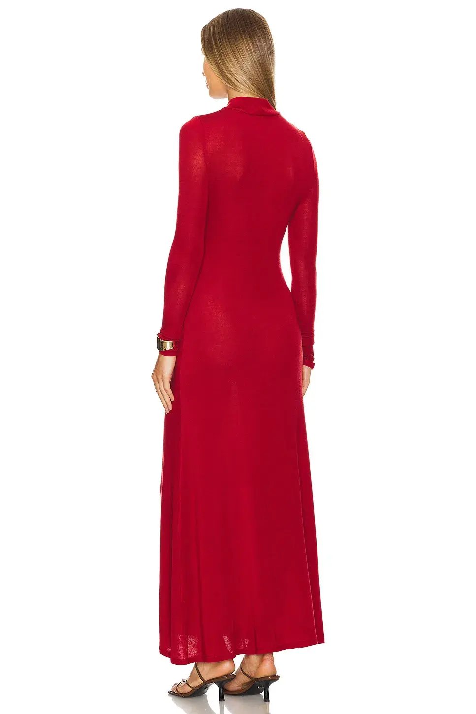 St Agni Jersey Long Sleeve Maxi Dress Rouge Size XS / AU 6 photo 2