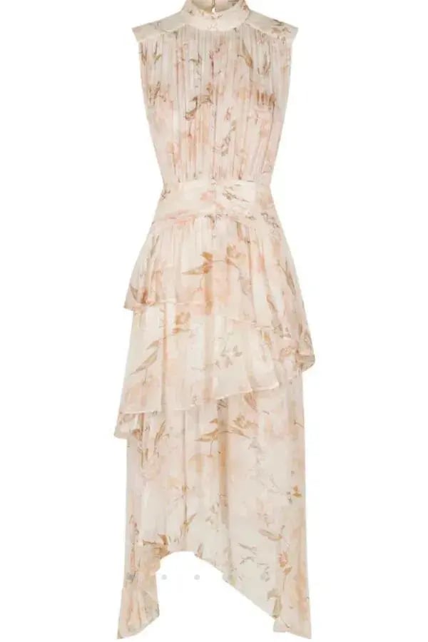 Shona Joy Nina Midi Dress Blush/Multi Size 8 photo 2