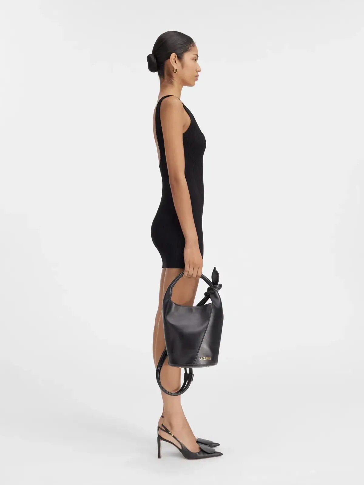 Jacquemus La Mini Robe Sierra Scalloped Mini Dress Black Size 38 / AU 12 photo 2