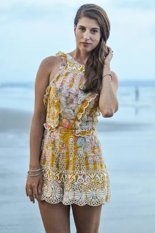 Zimmermann Confetti Scallop Playsuit Floral Size 0/AU 8 photo 2