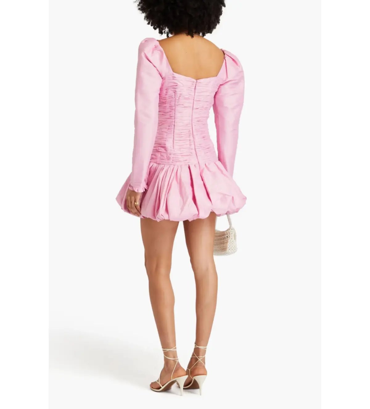 Aje Pink Bijou Ruffled Pleated Taffeta Mini Dress Pink  Size 8 photo 2
