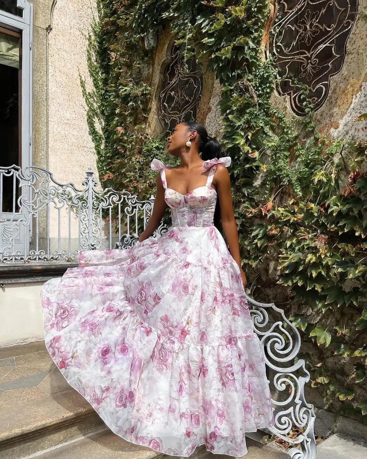 Milla Pink Peony Tenter Floral Maxi Tie-up Dress Floral Size AU 6 photo 3