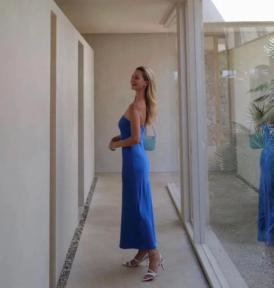 Kookai Milan Ivy Slip Midi Dress in Sapphire Size 40 / AU 12 photo 3