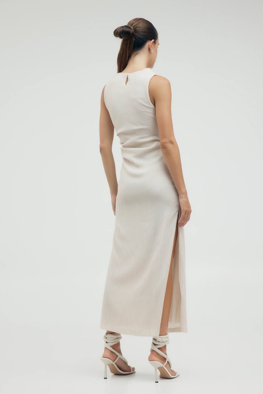 Third Form Electric Tucked Maxi Tank Dress - Bone photo 4
