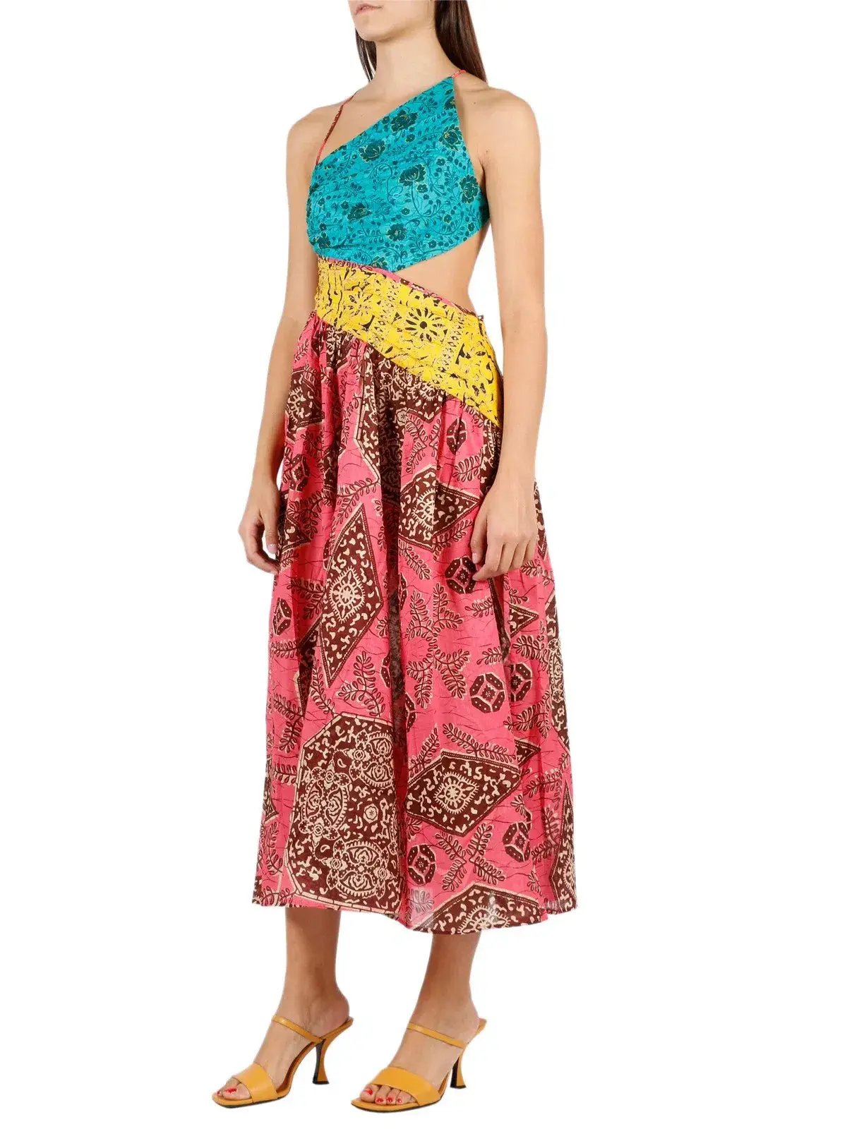 Zimmermann Lulu Asymmetric Ruched Dress Print Size 8 photo 2