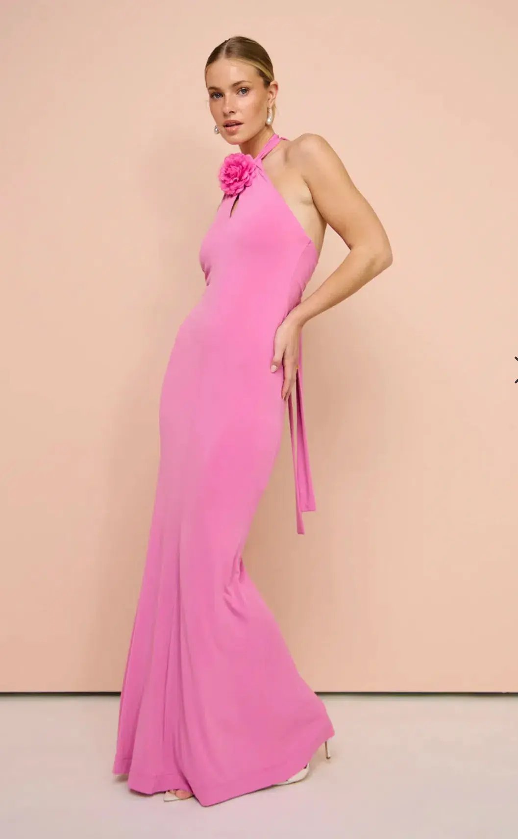 Sofia the Label Wildflower Halter Gown in Pink Size 8 photo 2