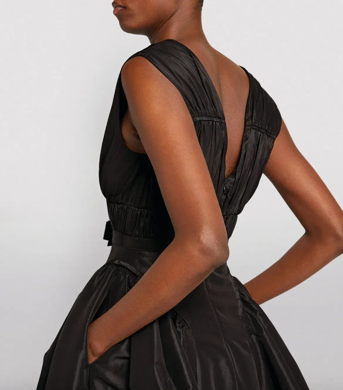 Self Portrait Bow-Detail V-Neck Dress Black Size AU 10 photo 3