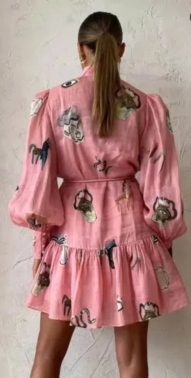 Alemais Cleo Smock Mini Dress in Pink Size 8 photo 2