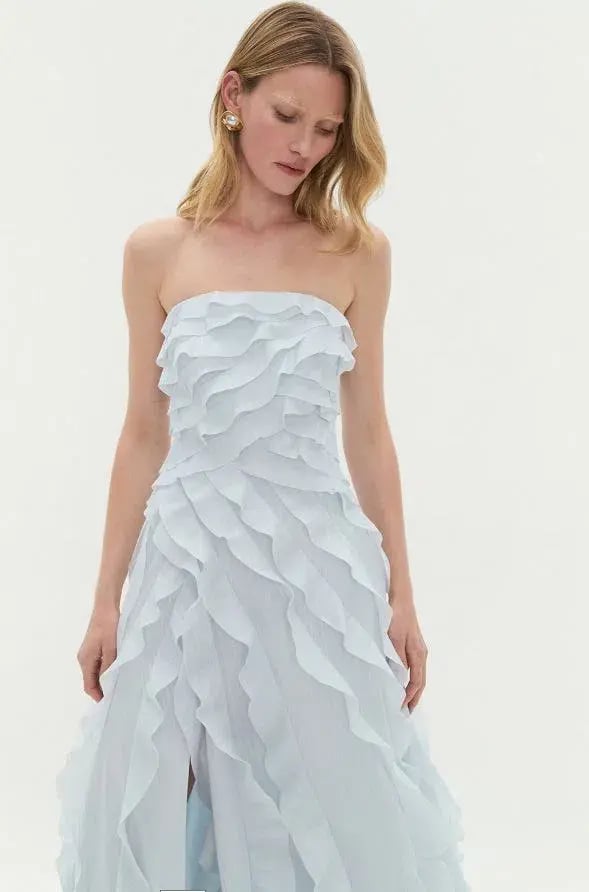 Aje Allaire Gown Maxi Dress in Pale Blue Size AU 10 photo 2