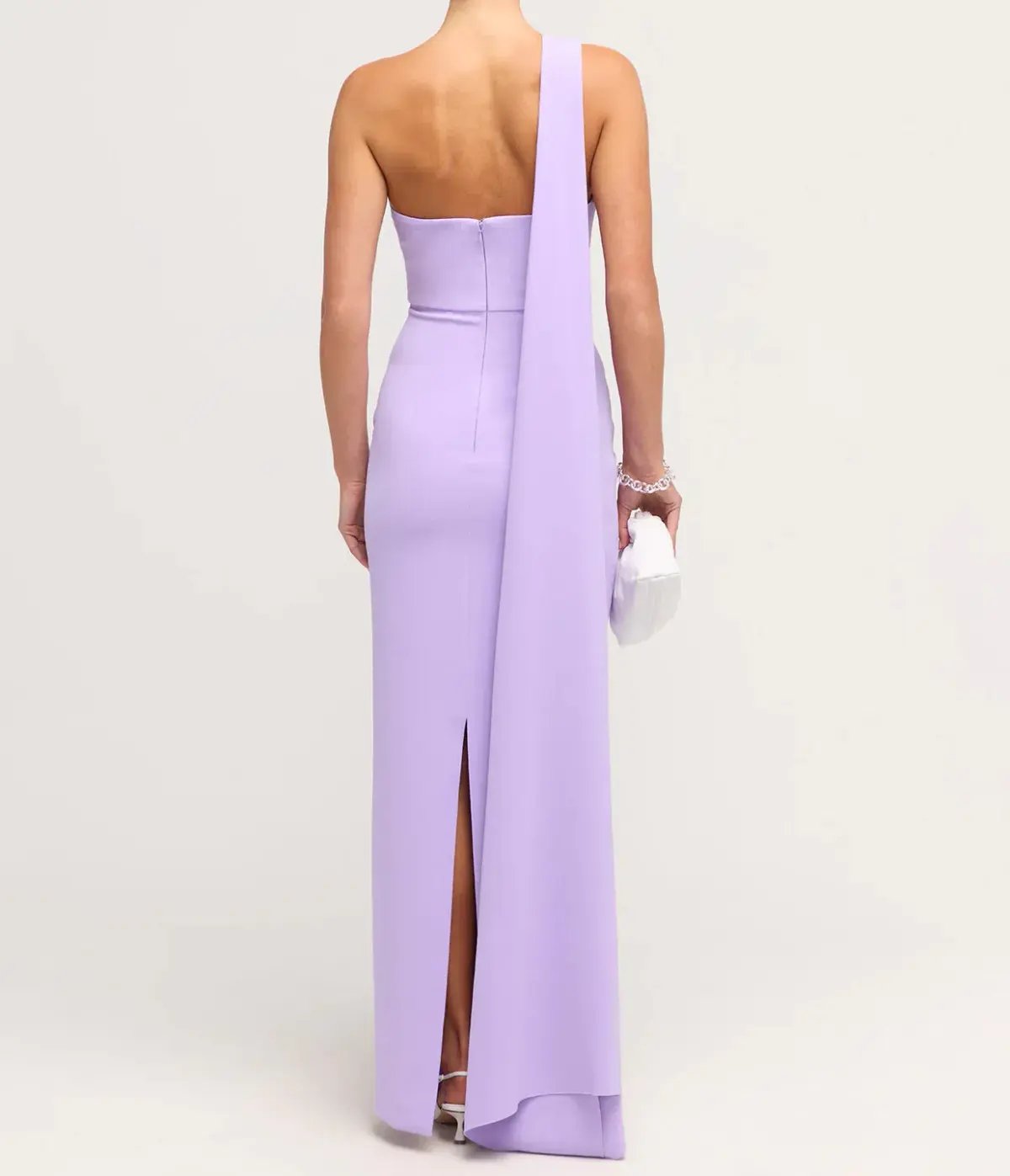 Solace London Demi Woven Crepe Dress in Lilac Size AU 8 photo 2