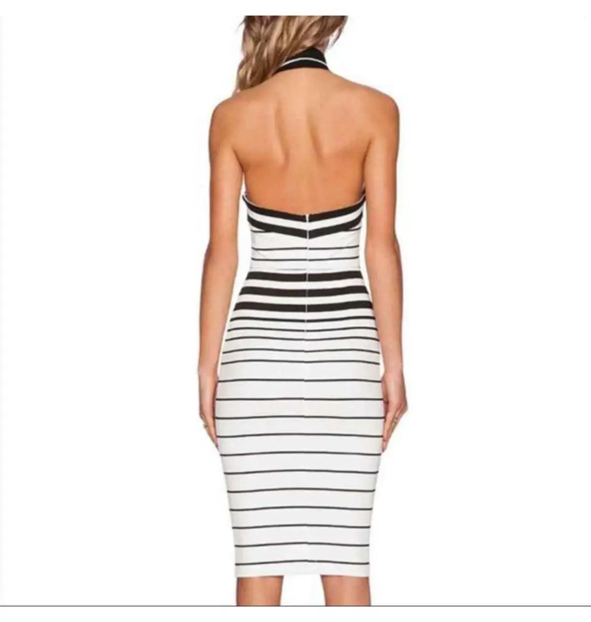 Bec & Bridge Zodiac Halter Dress Stripe Size AU 8 photo 3