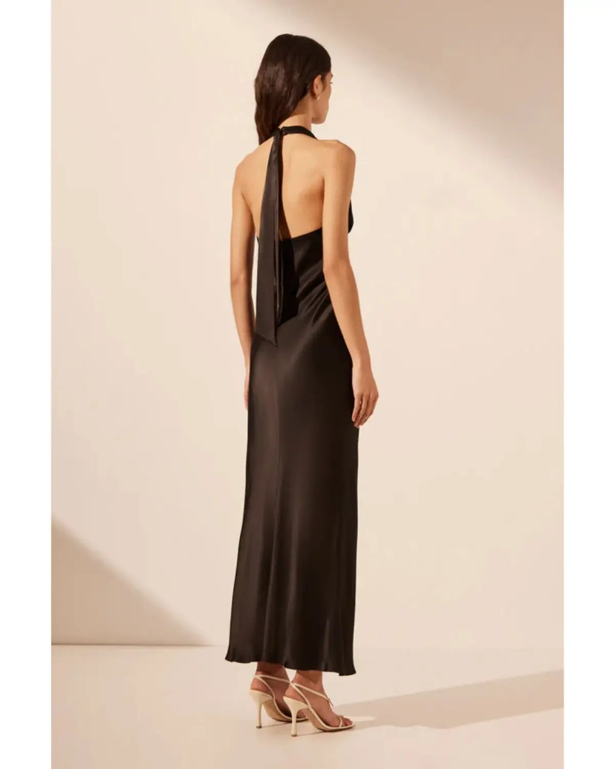 Shona Joy La Lune Halter Midi Dress Black Size AU 8 photo 4
