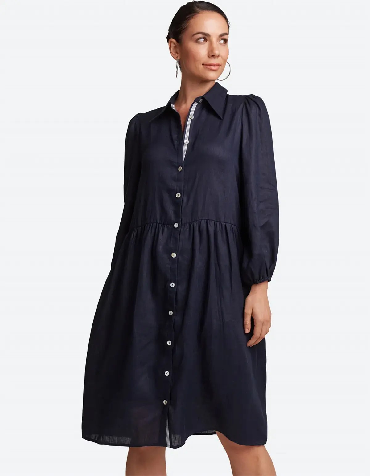 eb&ive Studio Midi Shirt Dress Navy Size S / AU 8-10 photo 4