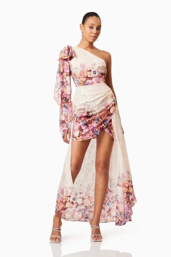 Elliatt Perla Hilo One Shoulder Gown in Floral Size M photo 4