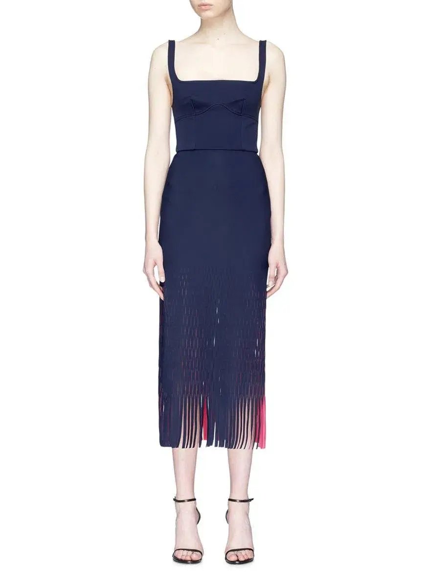 Dion Lee Perforated Bustier Dress Navy/Pink Size 12 photo 2