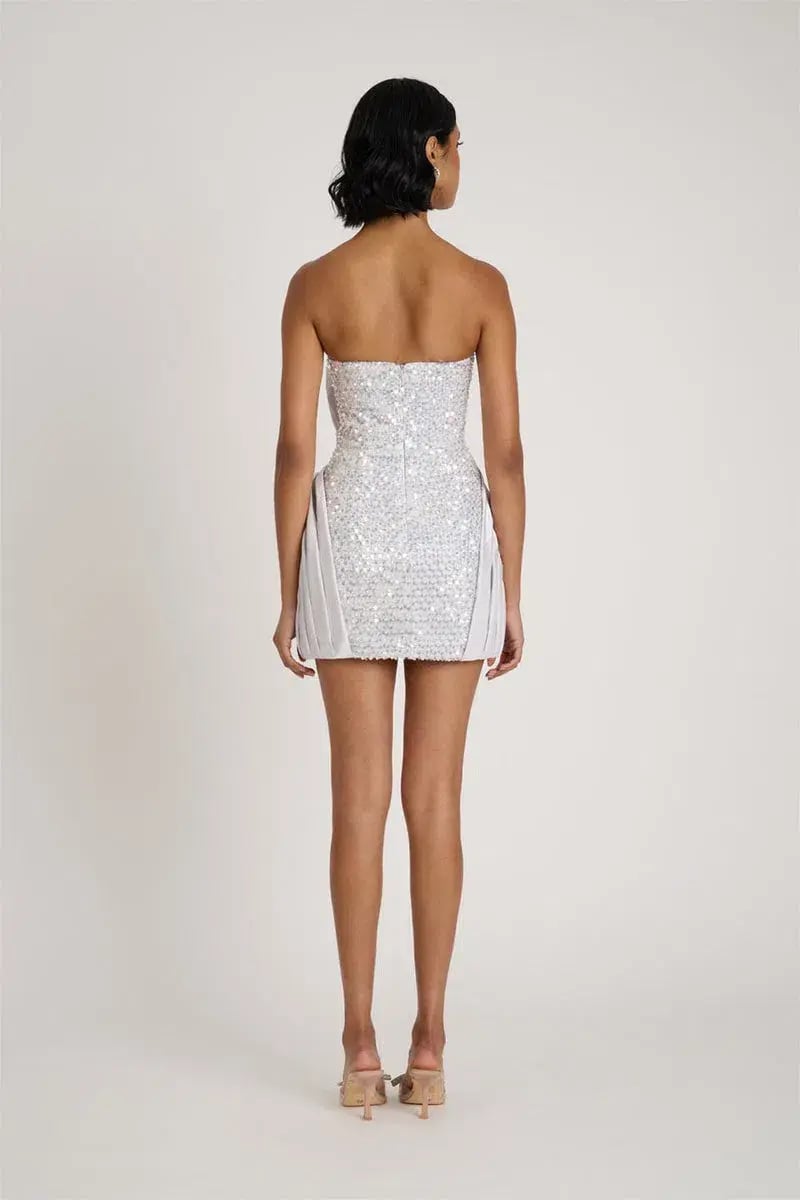 Eliya The Label Naya Mini Dress Silver Size XS / AU 6 photo 5