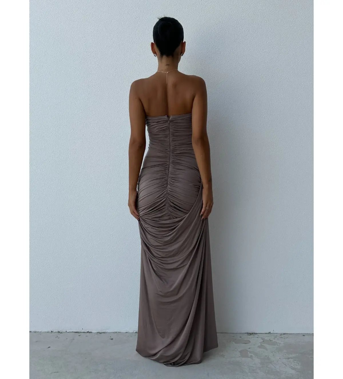 Paris Georgia Val Dress In Taupe Size S/ AU 8 photo 3