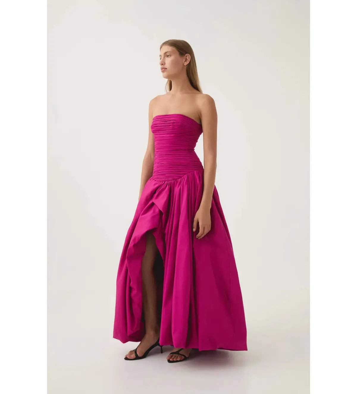 Aje Violette Bubble Hem Maxi Dress Deep Magenta Size 10 photo 3