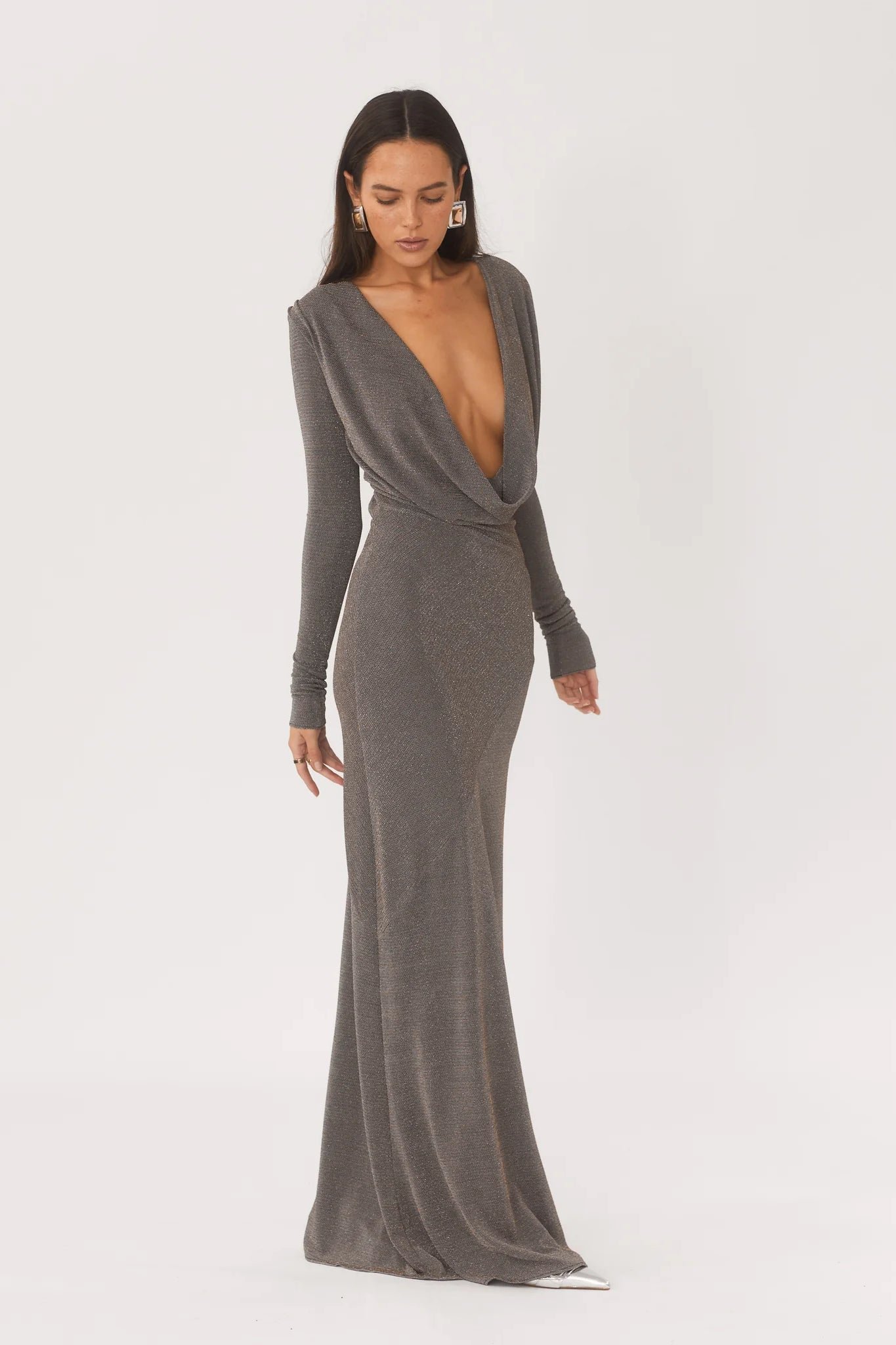 ARCINA ORI JEN DRESS - METALLIC GREY photo 11