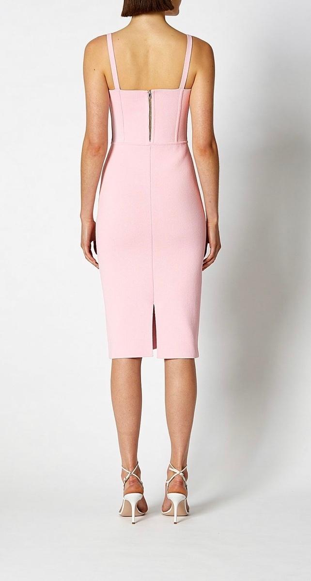 Scanlan Theodore Crepe Knit Bustier Dress Pink Size 8 photo 3
