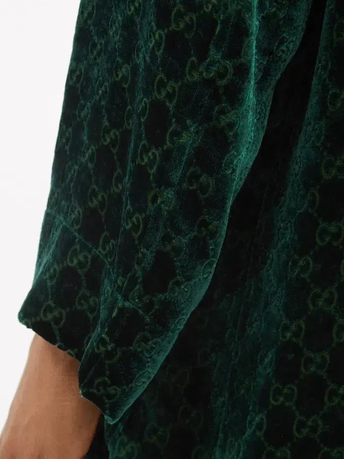 Gucci Velvet GG Monogram Set Shirt and Pants Size 6/XXS photo 4
