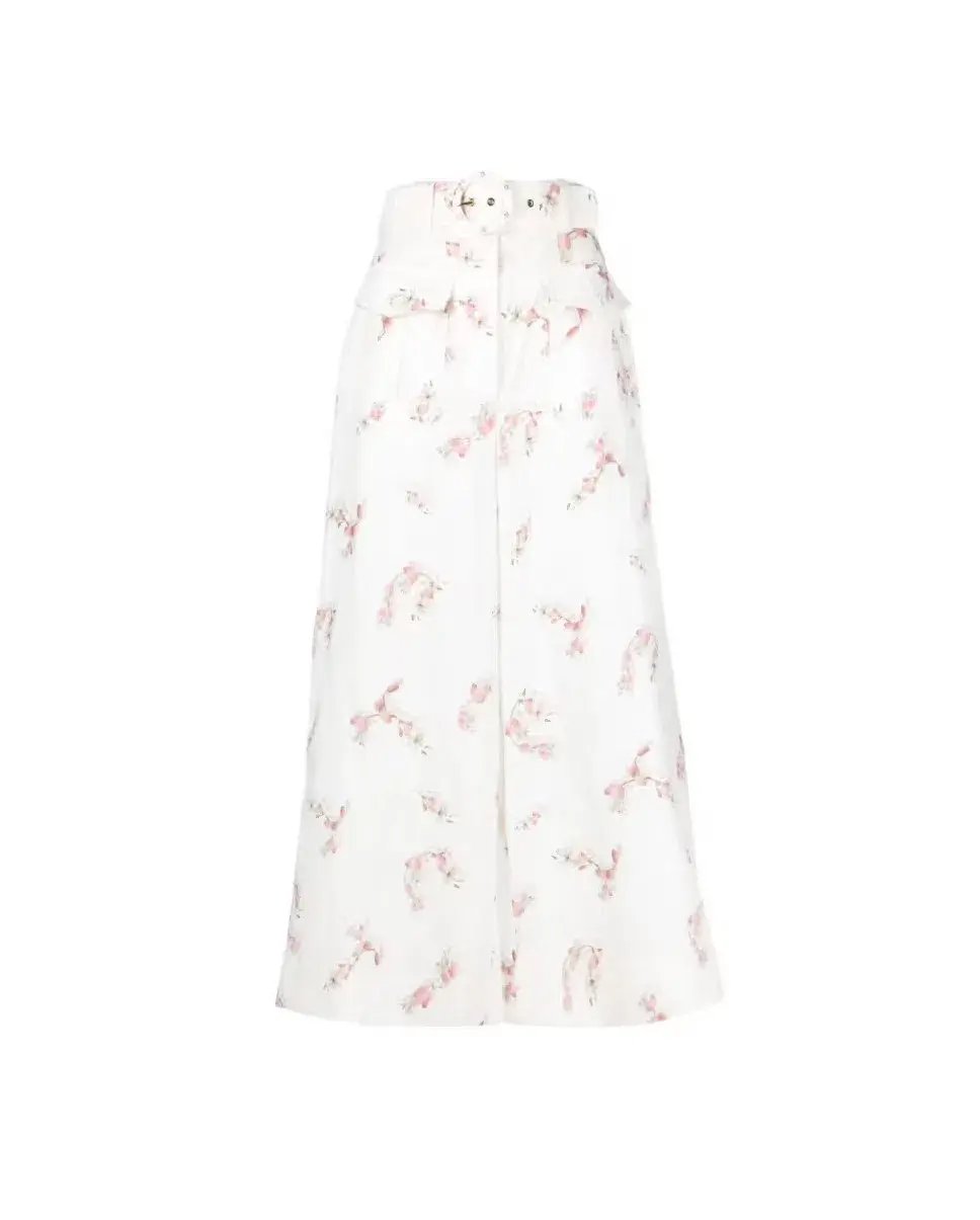 Zimmermann Dancer Wide Leg Belted Trousers Floral Size 2/ AU 12 photo 3